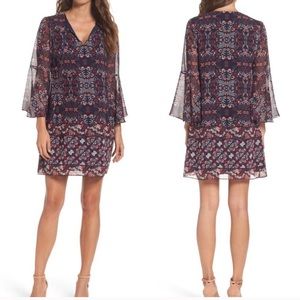Vince Camuto Paisley Shift boho tassel dress